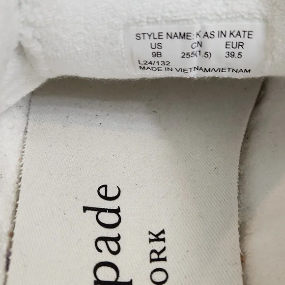 Kate Spade New York K As In Kate Leather Terry Cloth Sneakers (W Size 9) - Picture 11 of 13